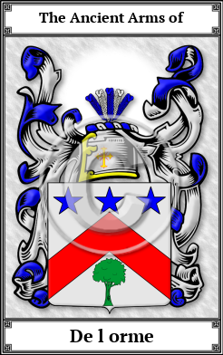 De l orme Family Crest Download (JPG)  Book Plated - 150 DPI